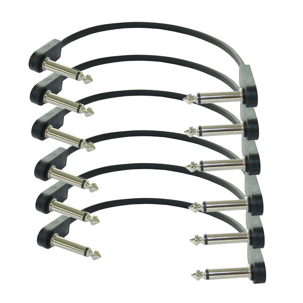EBS PCF-DL18 18cm (7.08") Flat Patch Right Angle Guitar Patch Jumper Cable 6 Pack-ThePedalGuy