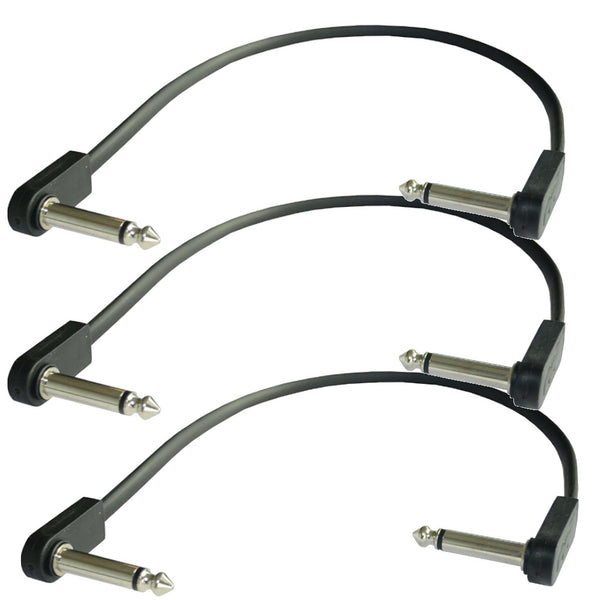 EBS PCF-DL28 28cm (11.02") Flat Patch Right Angle Guitar Patch Jumper Cable 3 Pack-ThePedalGuy