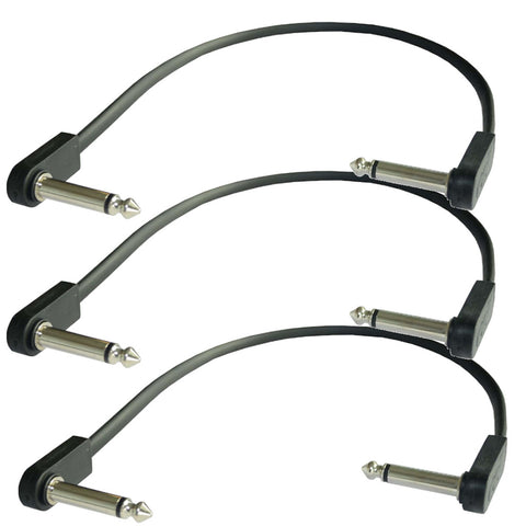 EBS PCF-DL28 28cm (11.02") Flat Patch Right Angle Guitar Patch Jumper Cable 3 Pack-ThePedalGuy