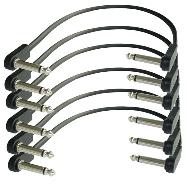 EBS PCF-DL28 28cm (11.02") Flat Patch Right Angle Guitar Patch Jumper Cable 6 Pack-ThePedalGuy