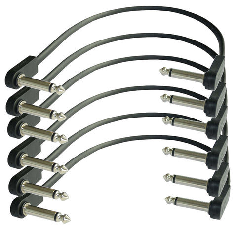 EBS PCF-DL28 28cm (11.02") Flat Patch Right Angle Guitar Patch Jumper Cable 6 Pack-ThePedalGuy