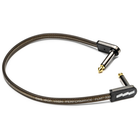 EBS PCF-HP-28 28cm (11.02") High Performance Black Gold Flat Patch Cable Angle-Angle-ThePedalGuy