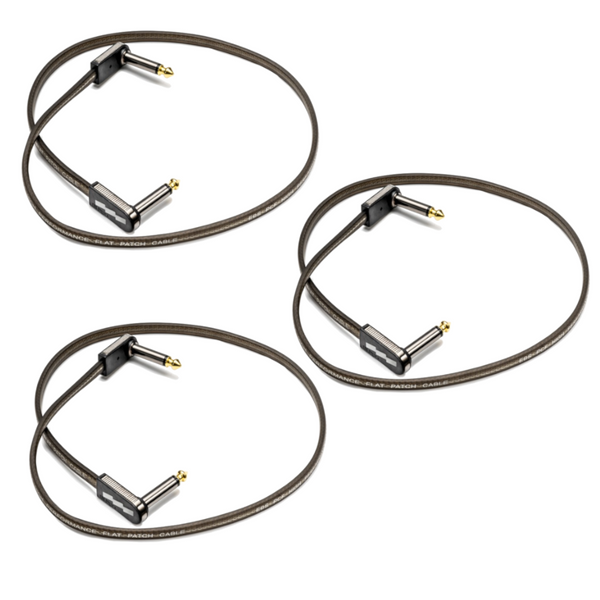 EBS PCF-HP-58 58cm (22.83") High Performance Black Gold Flat Patch Cable Angle-Angle-ThePedalGuy