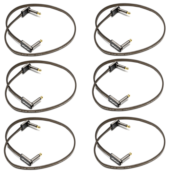 EBS PCF-HP-58 58cm (22.83") High Performance Black Gold Flat Patch Cable Angle-Angle-ThePedalGuy