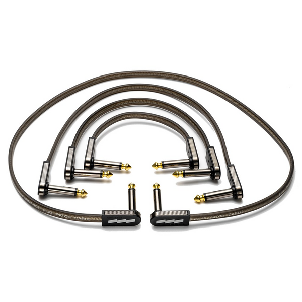 EBS PCF-HP-18 18cm (7.09") High Performance Black Gold Flat Patch Cable Angle-Angle-ThePedalGuy