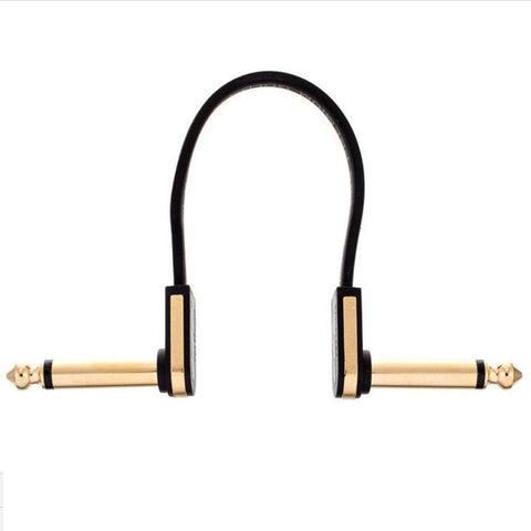 EBS PCF-PG10 10cm (3.94") Premium Gold Flat Patch Right Angle Guitar Patch Jumper Cable-ThePedalGuy