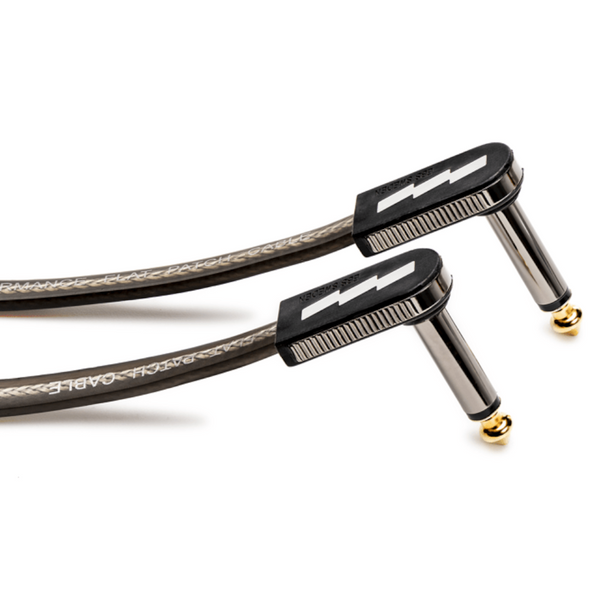 EBS PCF-HP-18 18cm (7.09") High Performance Black Gold Flat Patch Cable Angle-Angle-ThePedalGuy